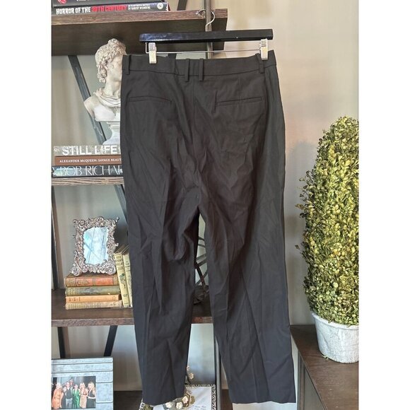 Theory High Waisted Straight Leg Pant Black Womens Size 12 - Picture 7 of 10
